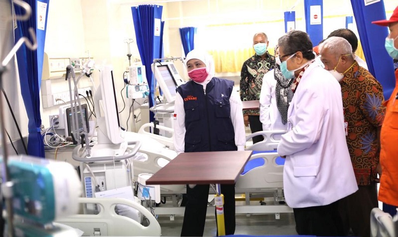 Banyak Kasus Baru, Tempat Tidur RS Rujukan  Covid-19 di Jatim Hampir Penuh 