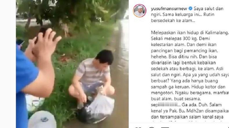 Viral Keluarga Lepas 300 Kg Ikan Lele di Kalimalang untuk Sedekah, Yusuf Mansur: Saya Salut dan Ngiri