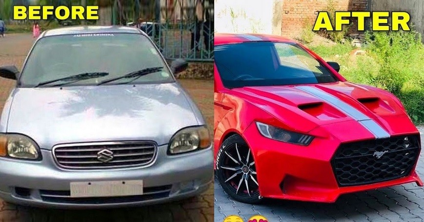 Suzuki Baleno Jadul Dimodifikasi Jadi Ford Mustang, Begini Penampakannya