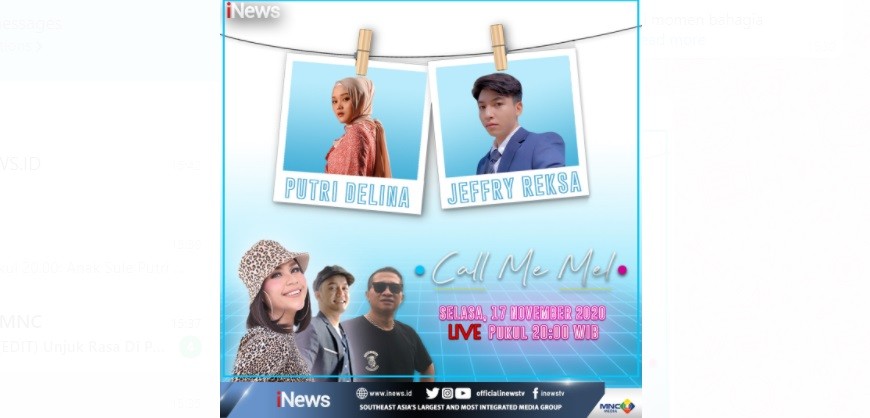 Call Me Mel iNews Pukul 20.00: Anak Sule Putri Delina Siap Nikah dengan Artis TikTok Jeffry Reksa?