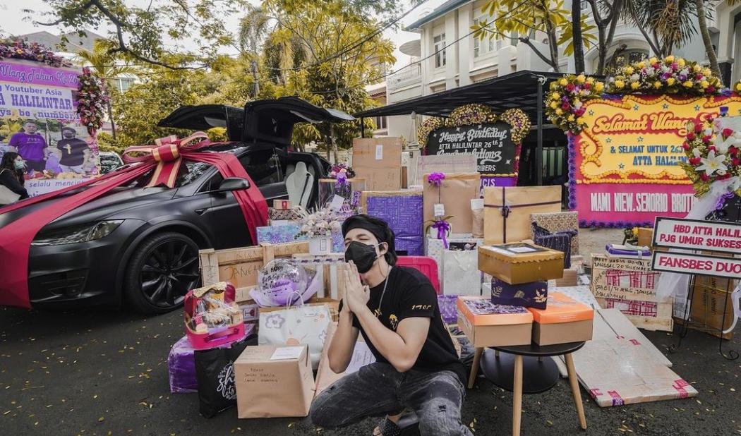 Atta Halilintar Dapat Kado Ulang Tahun Mobil Listrik Tesla Seharga Miliaran Rupiah