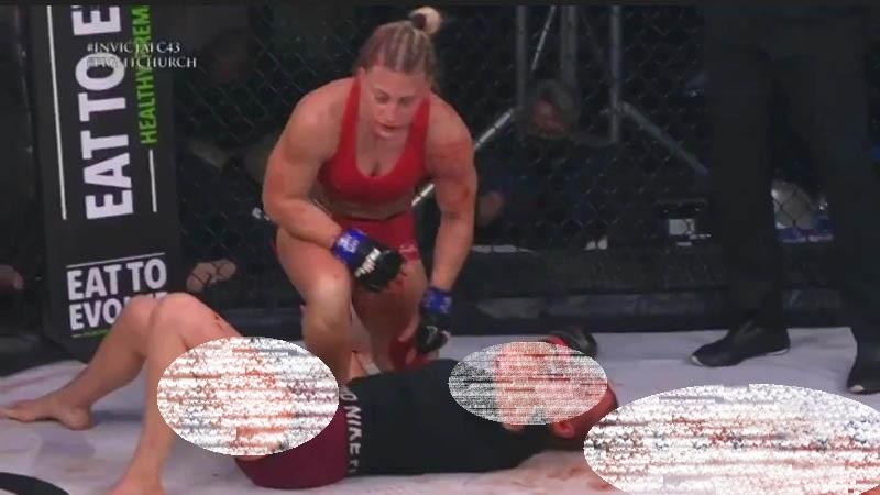 Brutal, Petarung MMA Cantik Hajar dan Telan Darah Lawan