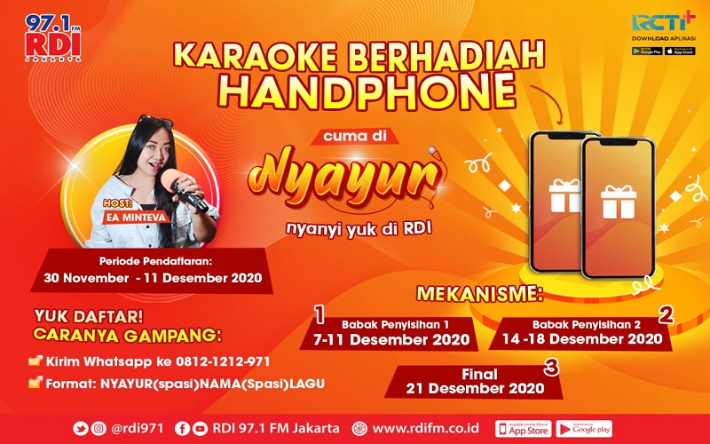 Karaoke Berhadiah Smartphone di Radio RDI Senin-Jumat Jam 12.00? Yuk, Daftar 