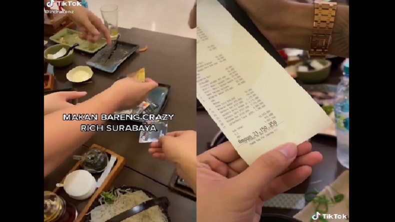 Video Viral Crazy Rich Surabaya, Rebutan Bayar Makan di Restoran Rp21 Juta