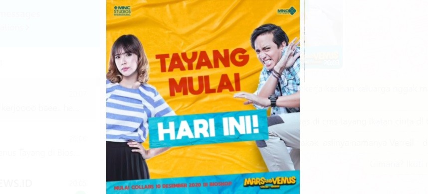 Hari Ini, Mars and Venus Tayang di Bioskop! Simak Kata Verrell Bramasta & Ranty Maria