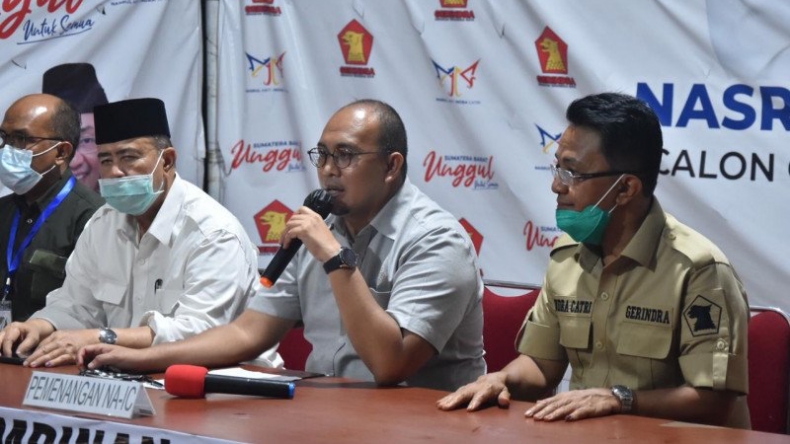 Gerindra dan Cagub Sumbar Nasrul Abit Tunggu Hasil Real Count KPU