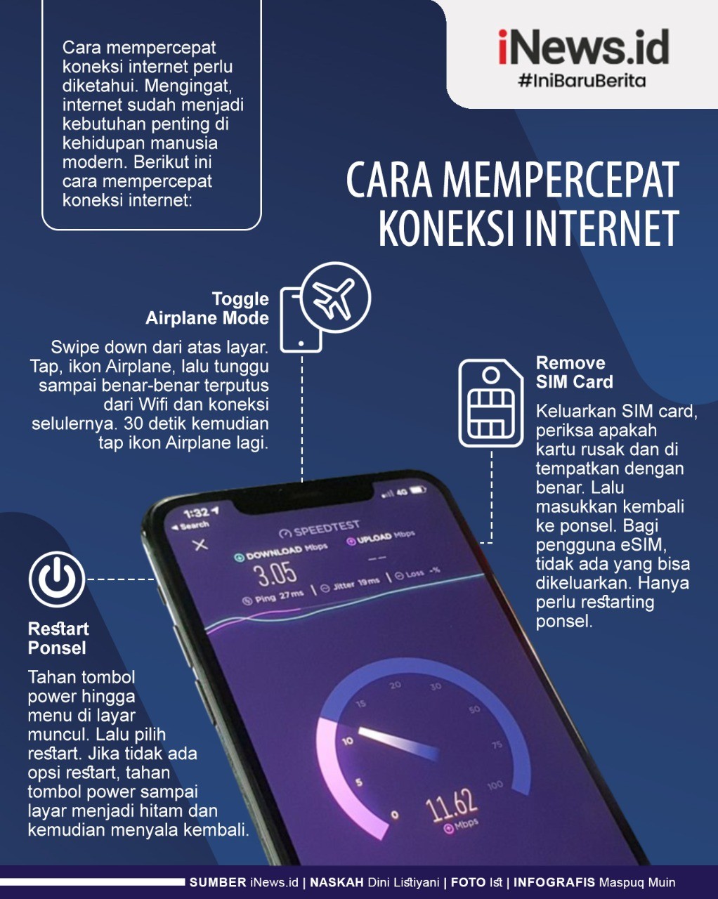 Infografis Cara Mempercepat Koneksi Internet