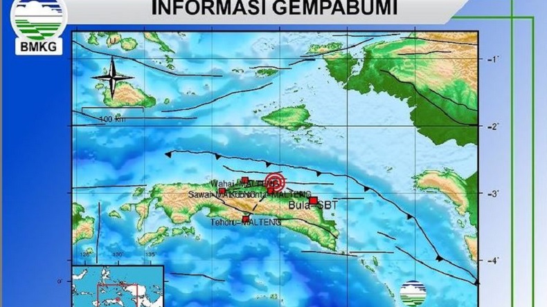 Gempa M3,7 Hari Ini Guncang Maluku Tengah, Tidak Berpotensi Tsunami
