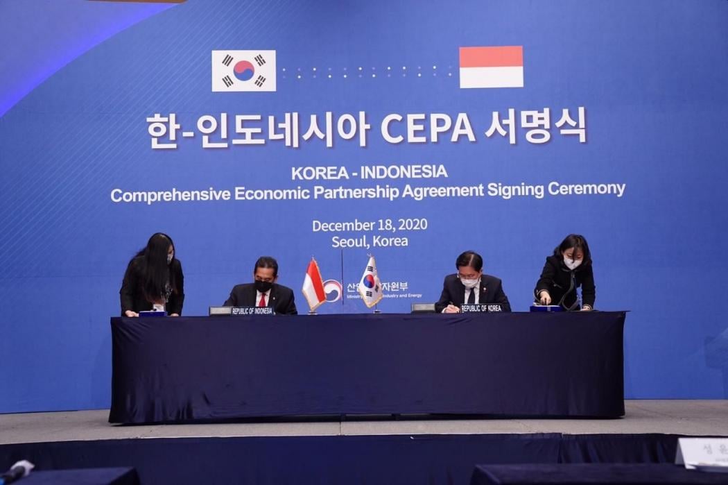Teken IK-CEPA, Indonesia dan Korsel Sepakati Perjanjian Perdagangan Bebas