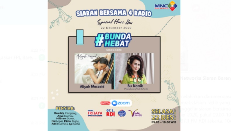 Besok Pukul 09.00, Empat Radio MNC Radio Networks Siaran Bareng Bertema 