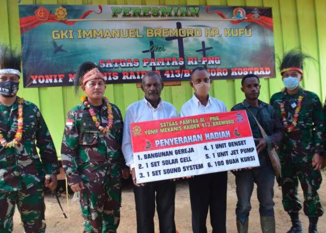 TNI Bangun Gereja, Warga Kufu Papua Kini Tak Lagi Beribadah di Bawah Pohon