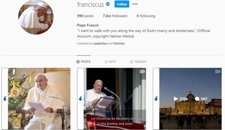Lagi, Akun Instagram Paus Fransiskus Beri Tanda Like di Postingan Foto Model Seksi