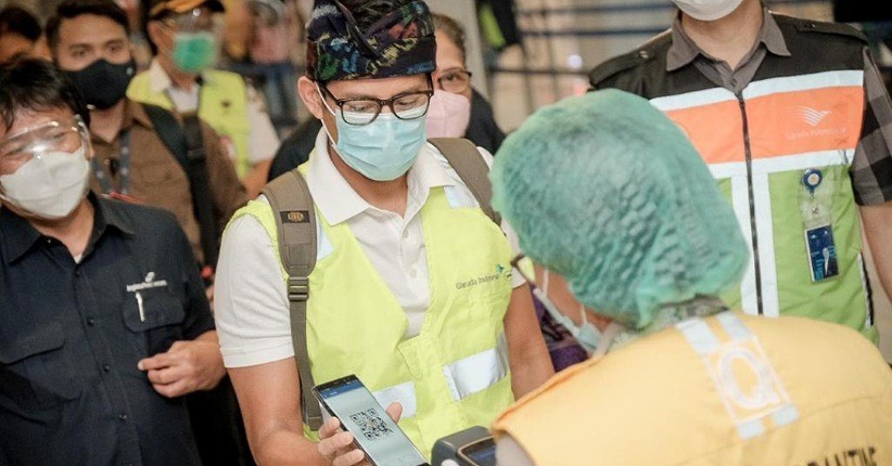 Sandiaga Uno Cek Kesiapan Protokol CHSE saat Libur Tahun Baru di Bali