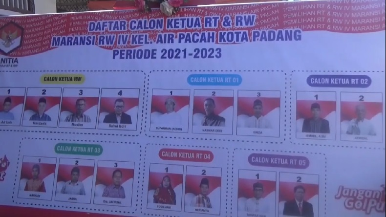 Warga di Padang Gelar Pemilihan RT dan RW seperti Sistem Pemilu