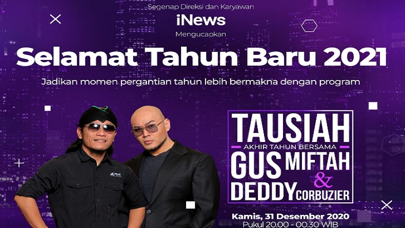 Live Malam Ini Pukul 20.00 di iNews dan RCTI+: Tausiah Akhir Tahun, Memetik Makna dari 2020 Bareng Gus Miftah & Deddy Corbuzier
