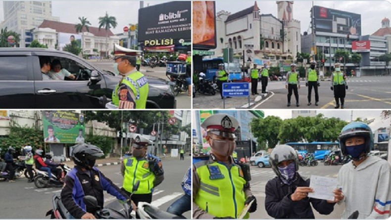 Pemantauan PSBB Serentak di Jakarta, Polisi Periksa Setiap Kendaraan yang Melintas