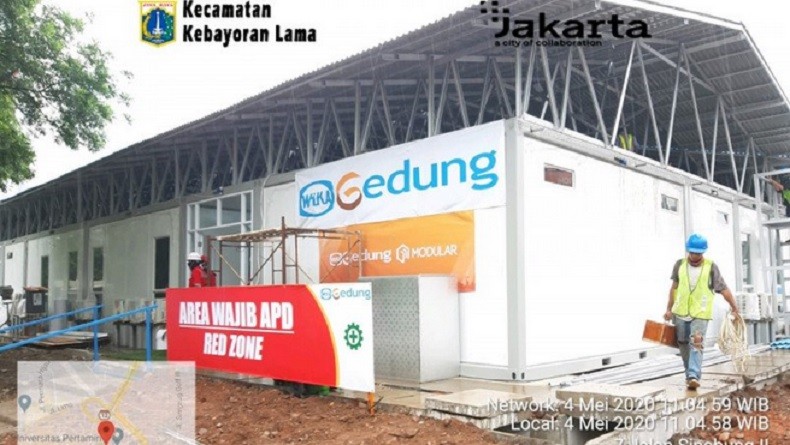 Pembangunan RS Darurat Corona di Simprug Jakarta Selatan Sudah 40 Persen