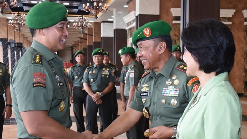 KSAD Jenderal TNI Andika Perkasa Terima Laporan Kenaikan Pangkat 17 Pati TNI AD