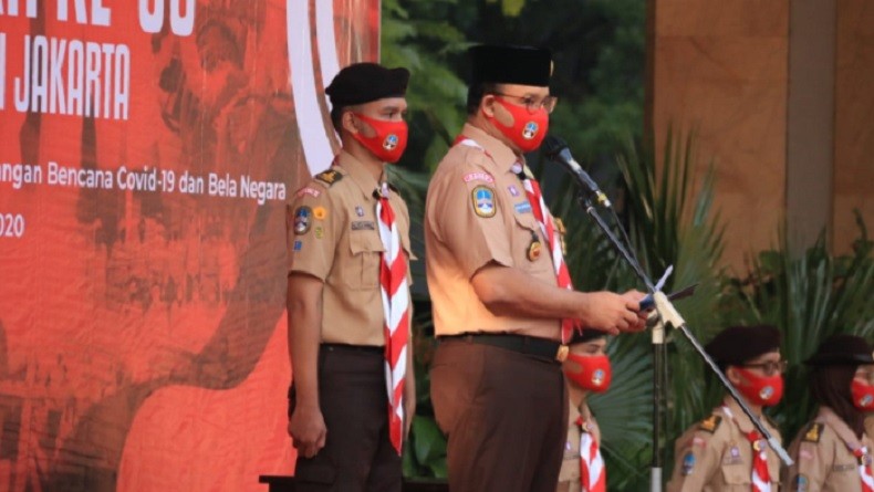 Peringatan ke-59 Hari Pramuka, Pesan Anies Bantu Warga Hadapi Covid-19