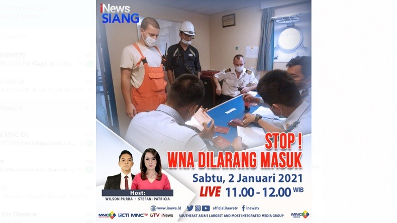 iNews Siang Live di iNews dan RCTI+ Sabtu Pukul 11.00: Cegah Varian Baru Covid-19, WNA Dilarang Masuk