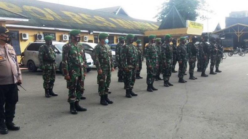 Jaga Situasi Kondusif, 40 Personel Gabungan TNI Polri Lanjutkan Pengamanan di Mimika