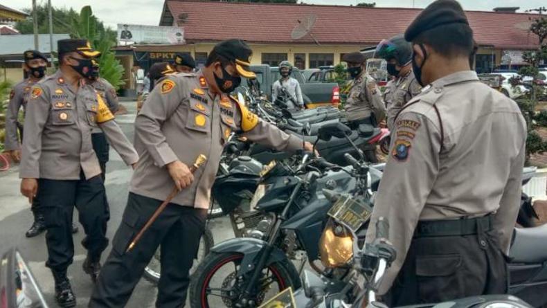 Kapolres Batubara Cek Fisik dan Kelengkapan 120 Kendaraan Dinas