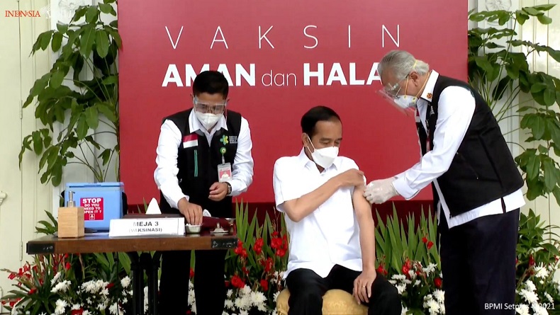 Kata Presiden Jokowi Disuntik Vaksin Covid-19 Tidak Terasa Sama Sekali