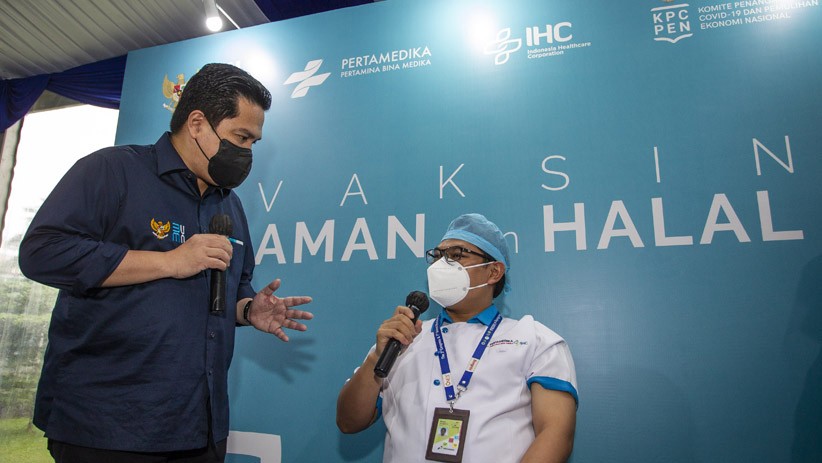 Erick Thohir Tegaskan Vaksin Covid-19 Sinovac Tidak Ditanam Microchip