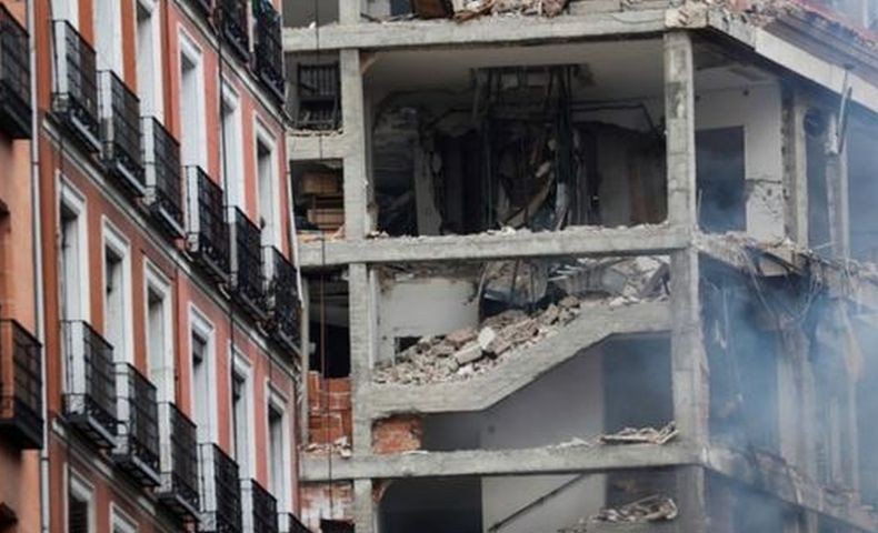 Ledakan Keras Hancurkan Gedung di Madrid Spanyol, Beberapa Orang Tewas