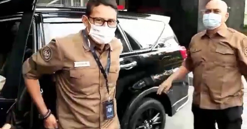 Sandiaga Uno Ditemani Angela Tanoesoedibjo Audiensi dengan KPK Bahas Anggaran Pemulihan Pariwisata