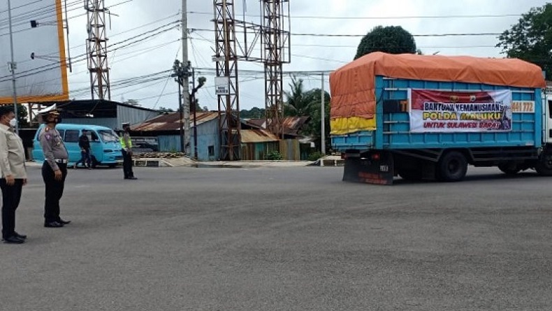 Bantu Korban Gempa Majene, Polda Maluku dan Kodam XVI/Pattimura Kirim Bantuan Kemanusiaan 