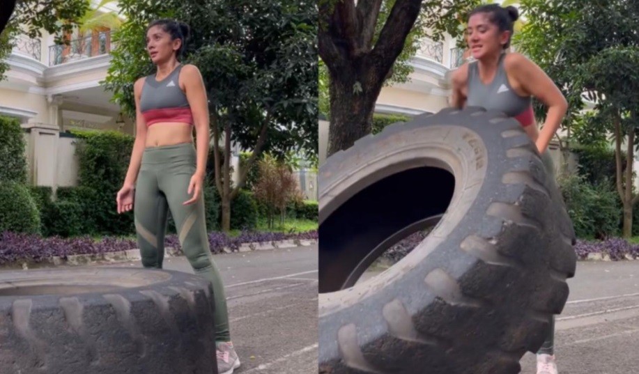 Fanny Ghassani Pamer Perut Rata saat Latihan Angkat Ban 80 Kg, Netizen Was-Was: Awas Turun Bero Neng