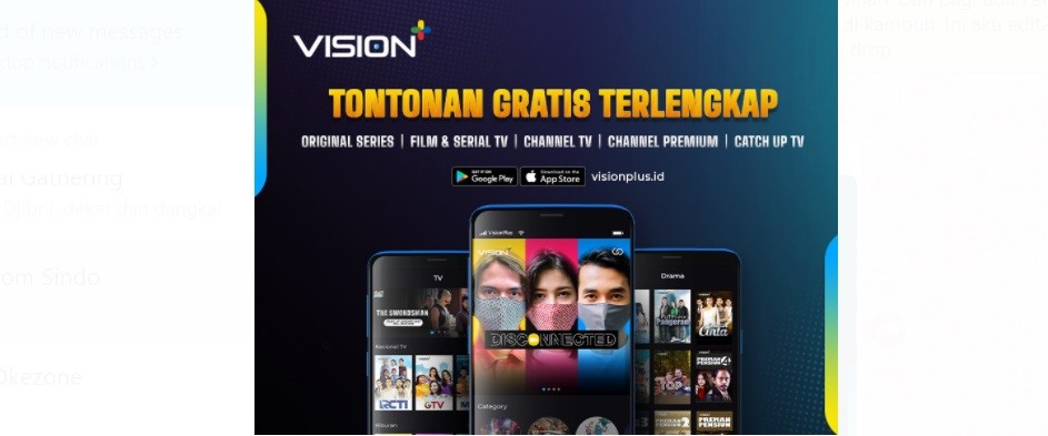 Terlengkap! Vision+: Gratis Nonton Original Series, Puluhan Channel Lokal & Channel Premium Secara Mobile