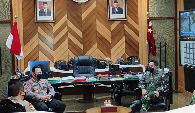 Temui KSAD Jenderal Andika, Kapolri: Sinergi TNI Polri Hukumnya Wajib