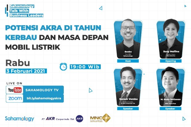 Ini Potensi AKRA & Mobil Listrik, Simak YouTube Live MNC Sekuritas & Sahamology Pukul 19.00 Ini!