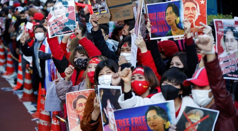 Ribuan Warga Myanmar di Jepang Demonstrasi, Desak Pemerintah Tolak Rezim Militer