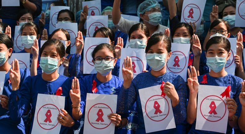 Guru dan Dosen di Myanmar Ikutan Demonstrasi, Tolak Bekerja untuk Pemerintahan Militer 