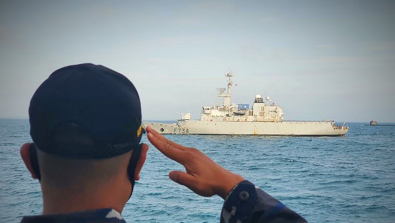Prajurit TNI AL dan Angkatan Laut Prancis Latihan Perang Bersama di Selat Sunda