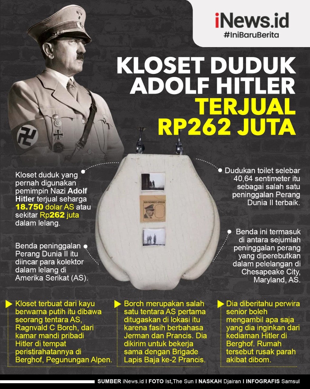 Kloset Duduk Ini Terjual Rp262 Juta, Pernah Digunakan Adolf Hitler untuk Buang Hajat