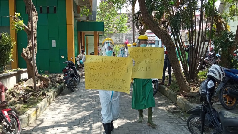 Insentif Covid-19 Belum Dibayar, Nakes RSUD Pirngadi Medan Unjuk Rasa