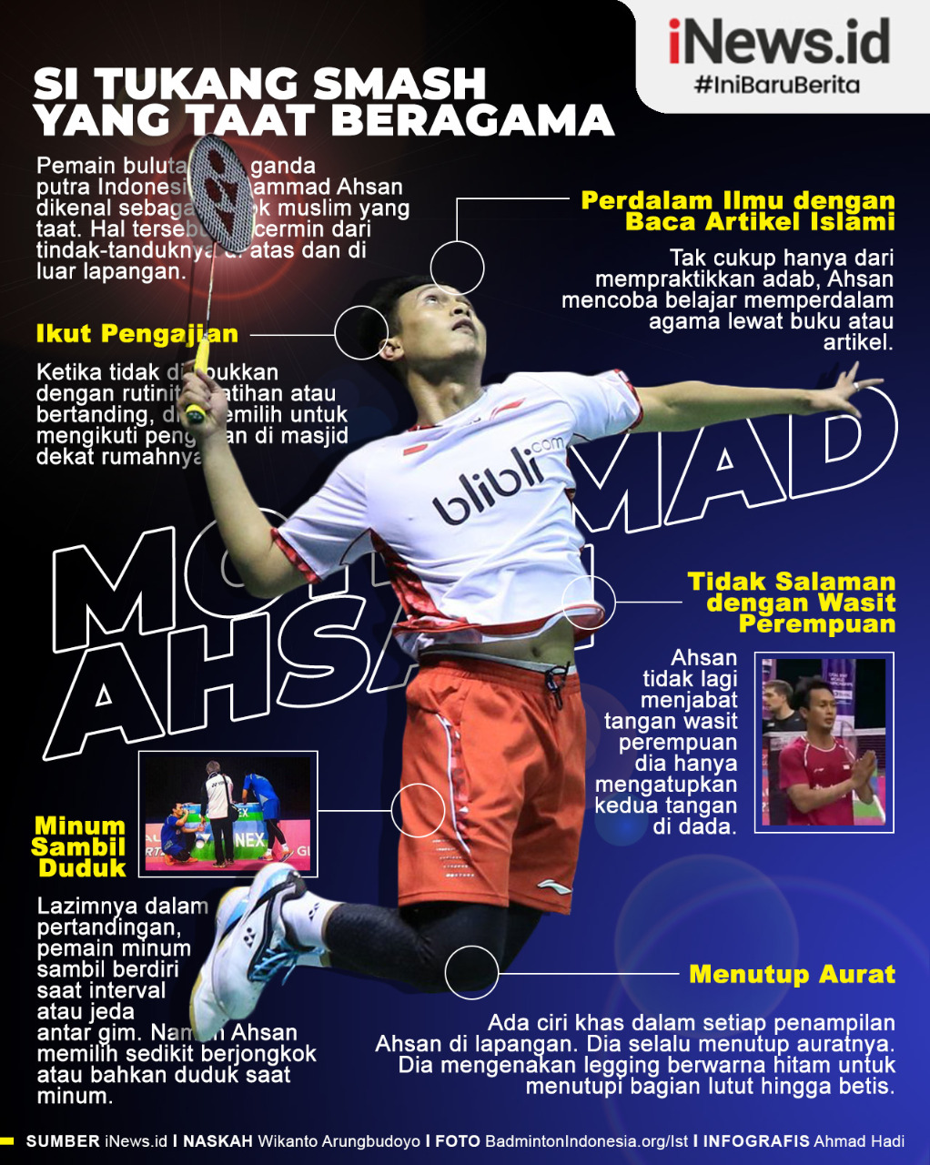 Infografis 5 Bukti Konkret Mohammad Ahsan Muslim Taat