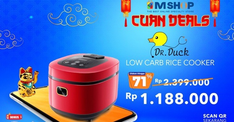 Masak Sehat, eMShop Tawarkan Produk Rice Cooker dengan Fitur