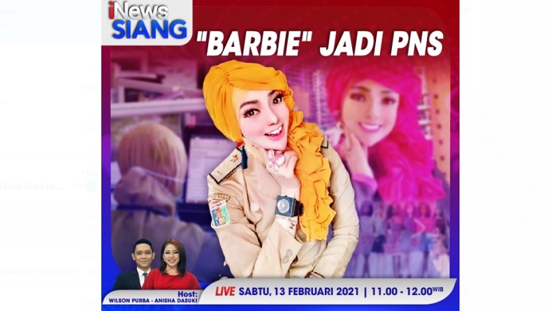 iNews Siang Live di iNews dan RCTI+ Sabtu Pukul 11.00: Barbie Jadi PNS