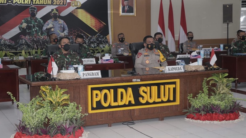 Ikuti Rapim 2021, TNI-Polri di Sulut Siap Dukung Program Nasional Pemerintah