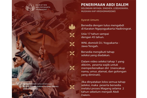 Pertama Kali, Keraton Yogyakarta Terima Abdi Dalem secara Terbuka