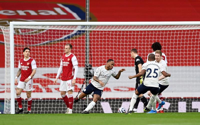 Gol Kilat Sterling Bawa Manchester City Bungkam Arsenal