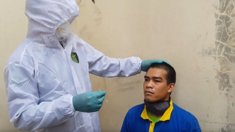 Puluhan Tahanan Polres Grobogan Jalani Swab Antigen 