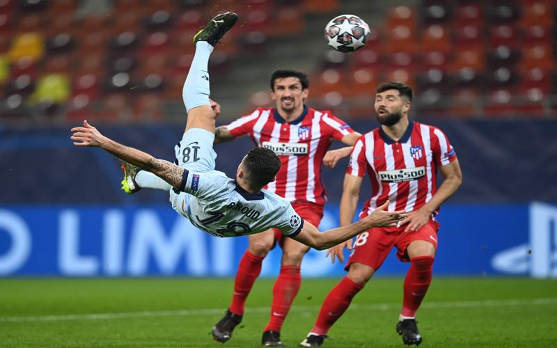 Detik-Detik Gol Salto Giroud yang Bikin Atletico Madrid Merana