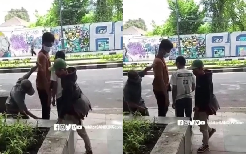 Aksi Kawanan Copet Alun-alun Bandung Direkam Warga, Videonya Viral