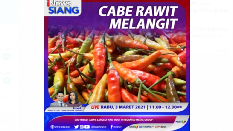 Cabai Rawit Melangit, Simak Selengkapnya di iNews Siang Rabu Pukul 11.00 WIB